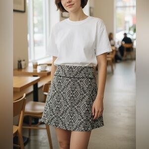 H&M | Jacquard Geometric Print Wrap Mini Skirt